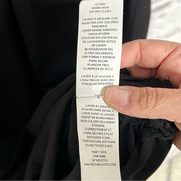 NWT Michael Michael Kors Black Long Sleeve Jersey Knit Ruched Mini Dress - Picture 11 of 14